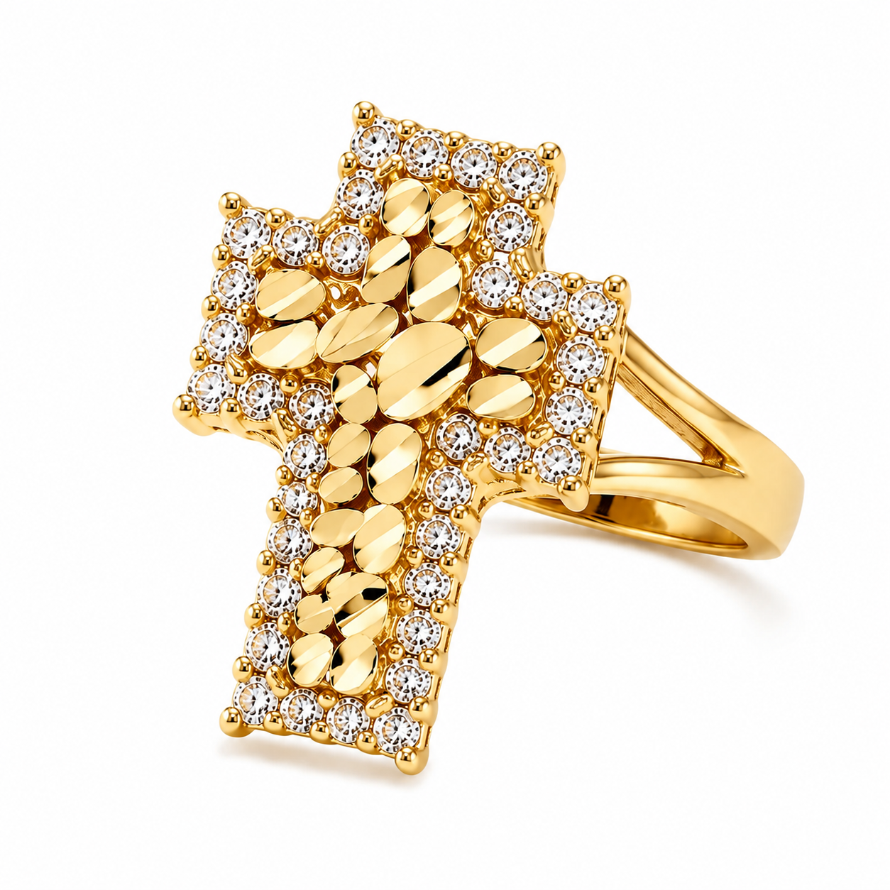 Nugget Cross Ring