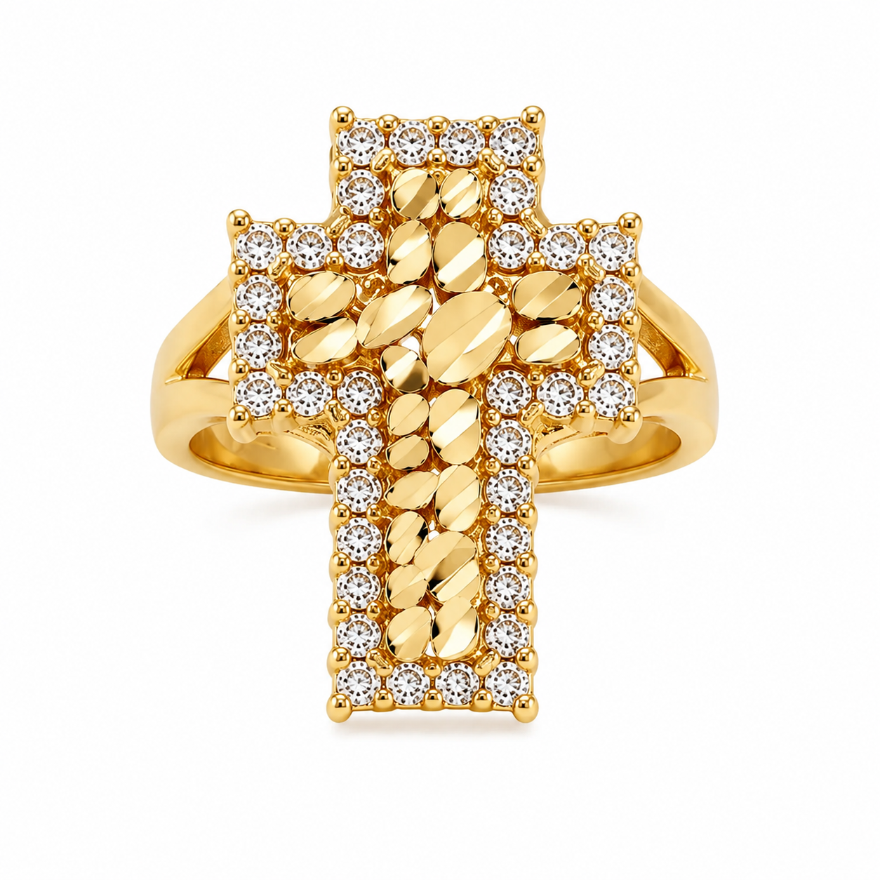 Nugget Cross Ring
