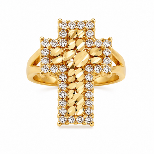 Nugget Cross Ring