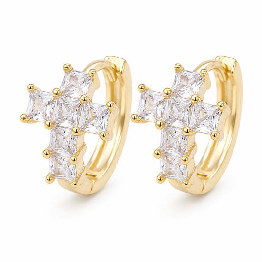 Iced Cross Earrings