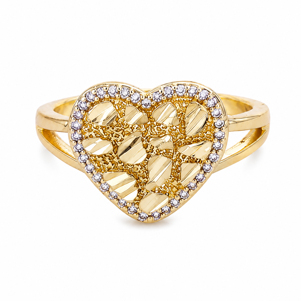 Diamond Cut Heart Ring