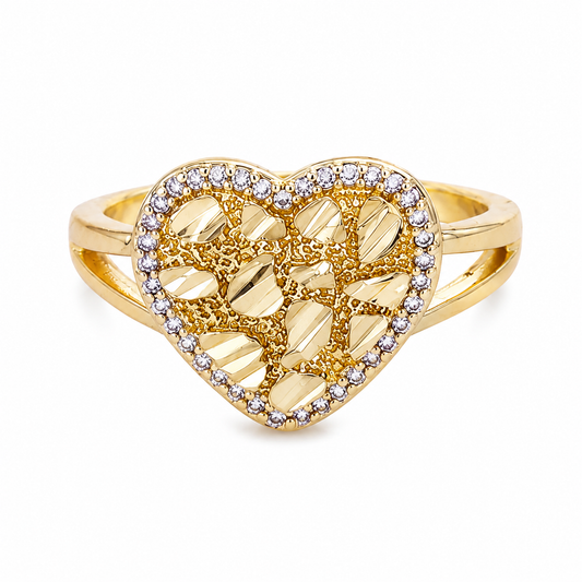 Diamond Cut Heart Ring