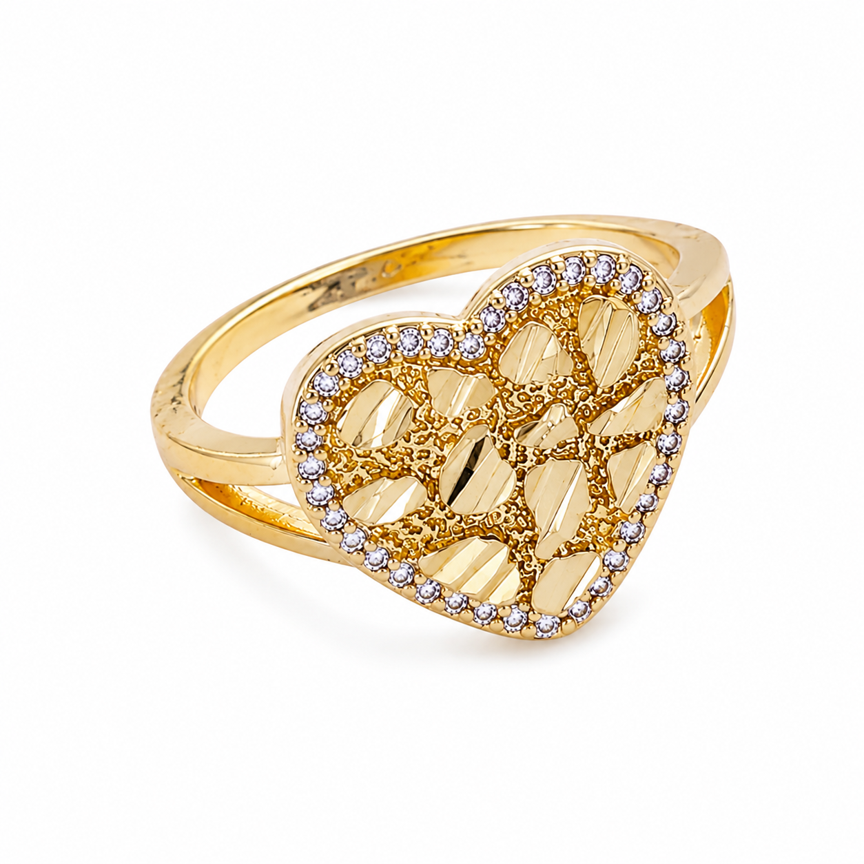 Diamond Cut Heart Ring